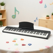 88-Key Magnetic Split Digital Piano Kit - Semi Weighted Full Size Pedal Black