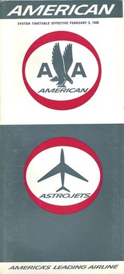 American Airlines system timetable 2/2/68 [6011]