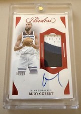 2024-25 Panini Flawless Rudy Gobert Vertical Patch Auto Ruby /15