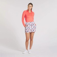 Falda corta de golf Puma para mujer Blake Borrego tejida blanca azul bolsillos UPF40 S larga
