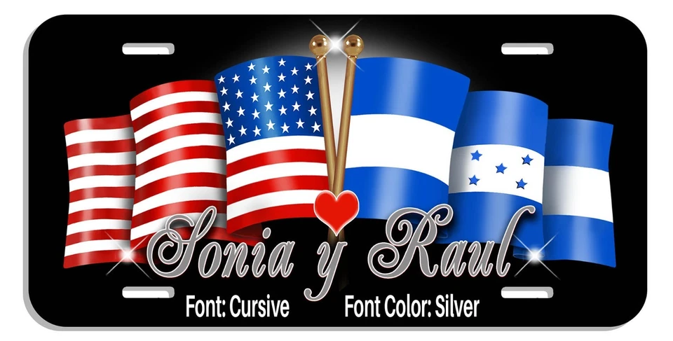 洪都拉斯美国统一旗帜汽车车牌个性化礼品4色 — 第 3/3 张图片