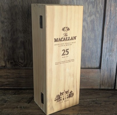 THE MACALLAN 25 Years Old Single Malt Scotch Whisky EMPTY WOODEN BOX ONLY