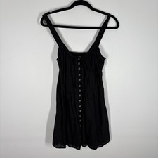 BDG Urban Outfitters Women M Black Cotton Boho Grunge Azealia Corset Mini Dress