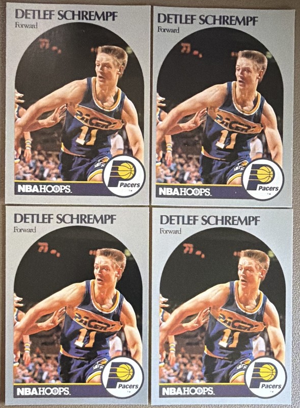 NBA Hoops 1990 Detlef Schrempf Indiana Pacers #138 4-Card Lot