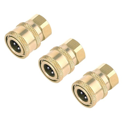 #ad 3 Pack Pressure Washer Coupler Brass Fittings 1 4 Inch Quick Connect To Female N $15.79