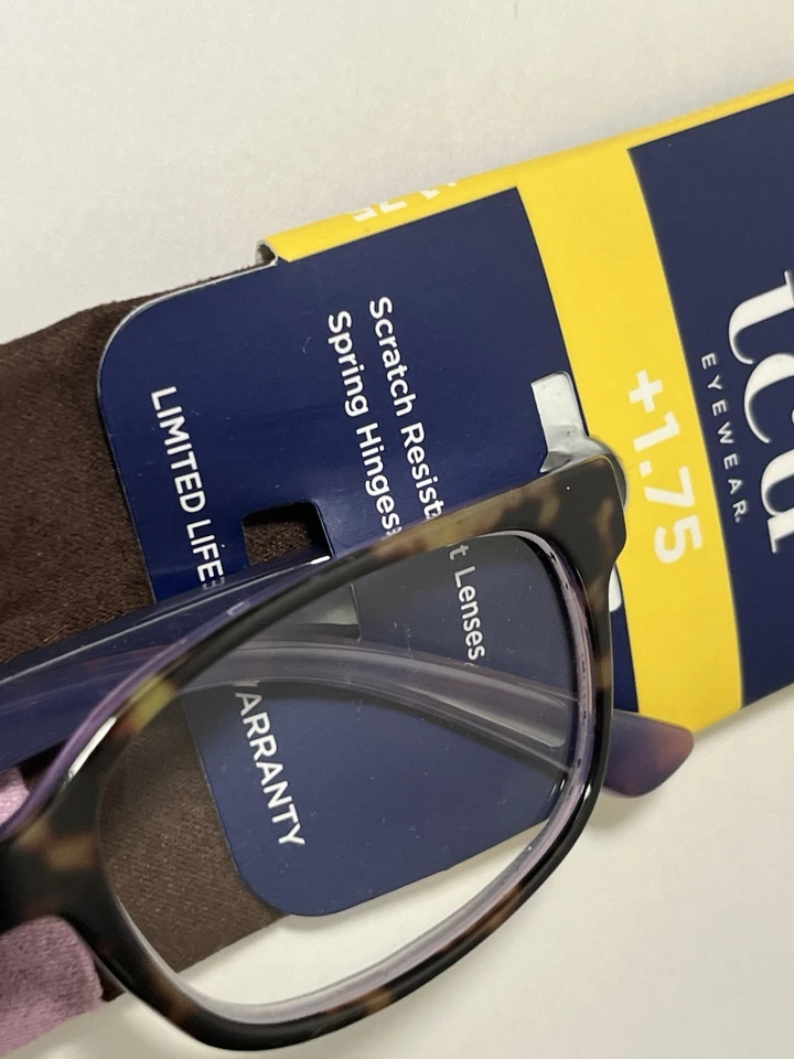 Gafas de lectura UCI con estuche blando +1,75 marco artesanal púrpura y marrón Foto 4 de 4