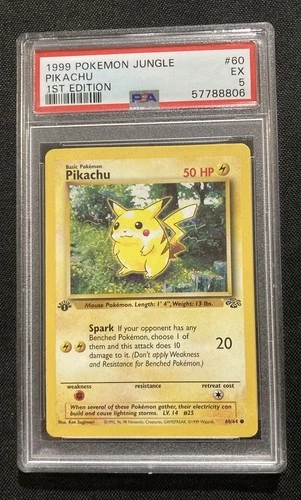 Pokemon 1999 1st Edition Jungle set Pikachu #60 PSA 5