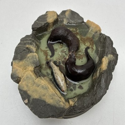 Lochaber Studios handgefertigte Otter und Lachs Figur noch im Karton 