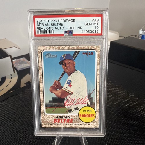 2017 Topps Heritage Real One Autographs Adrian Beltre #ROA-AB Red Ink /68 PSA10