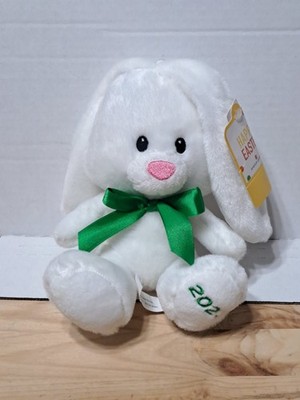 American Greetings White Bunny Rabbit Plush Green Bow Easter Spring 2023 7 