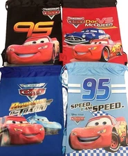 DISNEY CARS DRAWSTRING STRING BACKPACK SCHOOL SPORT GYM TOTE BAG