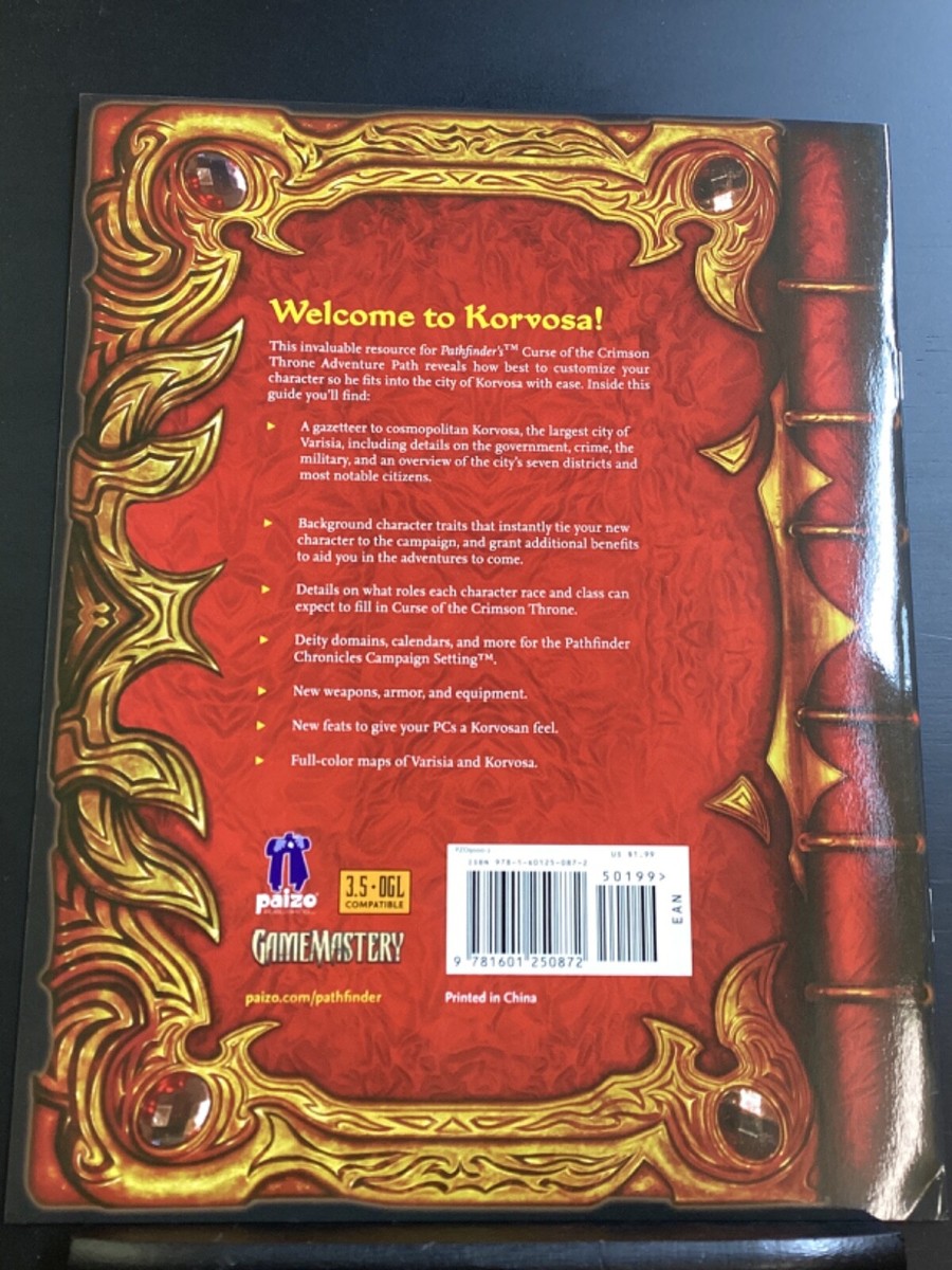 Pathfinder Player&rsquo;s Guide Curse of the Crimson Throne 2008 Paizo 