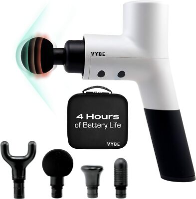 Vybe Premium Deep Tissue Muscle Massage Gun with 5 Speeds and 4 Attachments