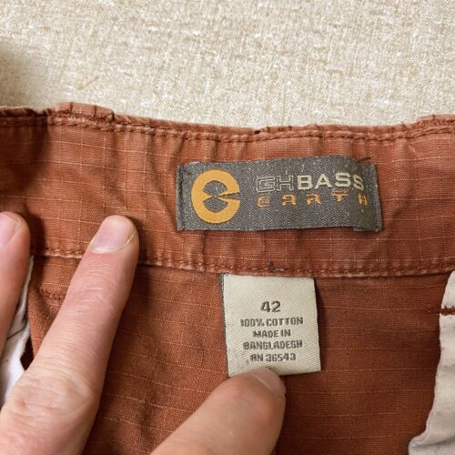 GH Bass Earth Shorts Men 42 Ripstop Cargo Flat Front Trail 10" Inseam - Picture 2 of 13