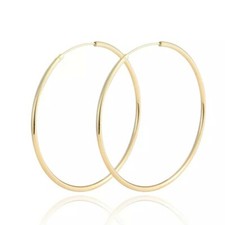 18k Layered Real Gold Filled Endless Round hoop Earrings 30mm