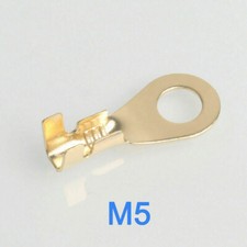 1000-50pcs M5 Brass Non-Insulated Crimp Ring Type 5.2MM Cable Wire Terminals