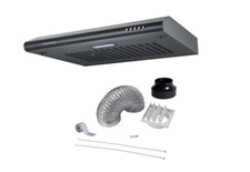 Cookology Visor Cooker Hood 60cm Kitchen Extractor & Ducting - Black VISOR600BK