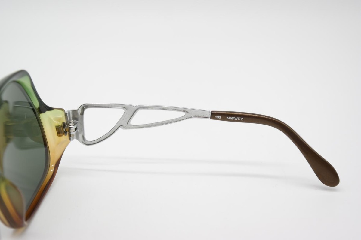 Vintage Sunglasses MARWITZ Vintage Green Brown Silver Square  display picture 2