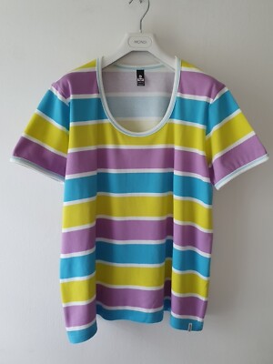 Damen T-Shirt TRIGEMA Gr XXL Lila Gelb aus Baumwolle