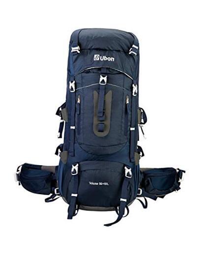 60L Waterproof Internal Frame Hiking Backpack for Camping in Navy