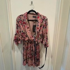 NWT Pretty Little Thing Size 8 floral dress Flows Summer Spring Elastic Waist