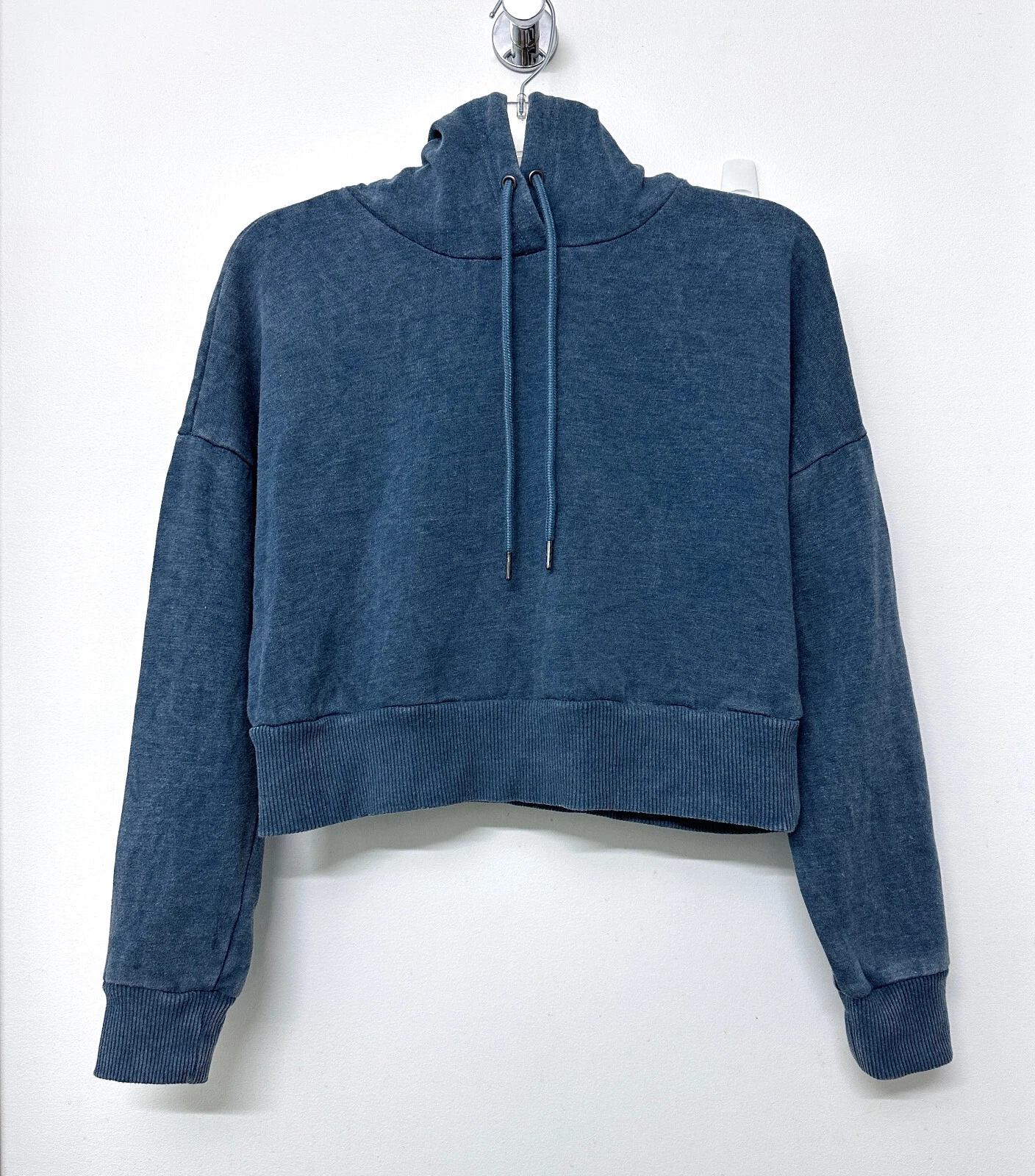 VETEMENTS Felpa con cappuccio 90 gradi by Reflex pile cropped blu pullover cappuccio XS