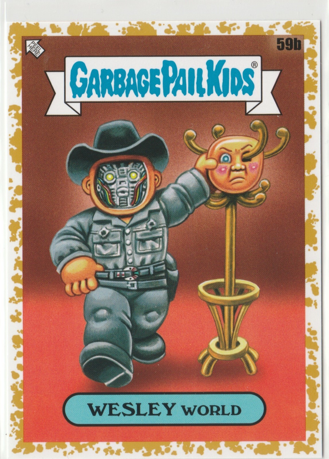 SP 07/50 Fool's Gold Wesley World #59b Garbage Pail Kids GPK 2023 Intergoolactic Trading Card
