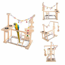 Gym Playpen Ladder With Feeder Gift Parrot Play Stand Bird Playground Wood Perch