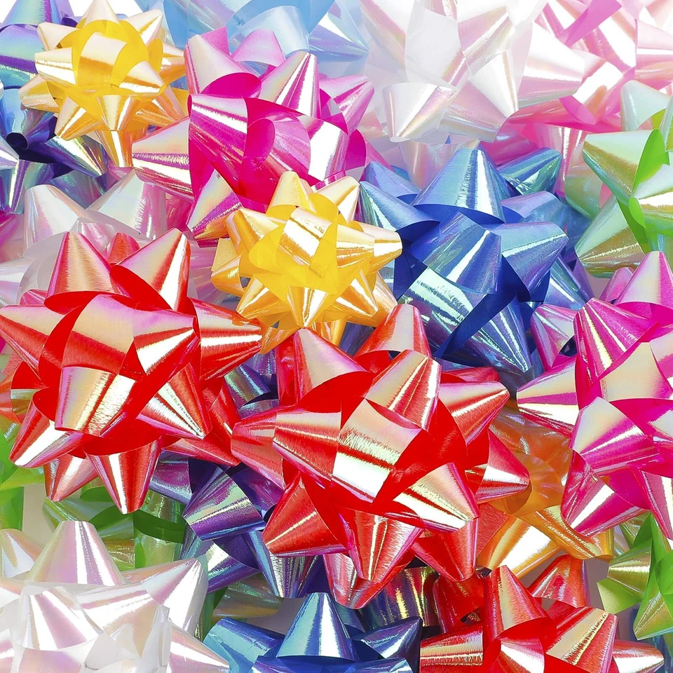 Surtido de 72 arcos de regalo con 18 rollos de cintas rizadoras, arcos de vacaciones para envoltura de regalo Foto 2 de 4