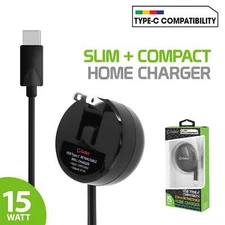 USB-C Retractable Home Charger For iPhone 15, Galaxy, Pixel, Moto (3-Amp)