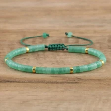 Natural Real Aventurine Small Gemstone Beads Healing Calming Women Men Bracelet
