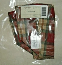 Longaberger Teaspoon Basket Fabric Liner in Orchard Park Plaid #2149181 NEW