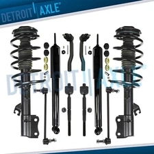 Rear Shocks Front Struts Coil Spring Tierods Sway Bars for 2014-16 Nissan Sentra