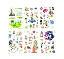 6 Sheets Washi Paper Stickers Plants Animals Scrapbooking Art Card Making Crafts