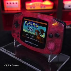 Clear Red Game Boy Advance GBA Console with iPS V5 Backlight Backlit LCD 