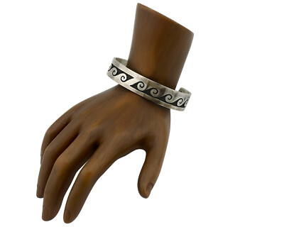 Hopi Bracelet .925 Silver Style Signed Fernando Puhuhefvaya Cuff C