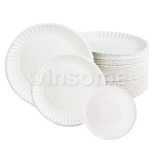 Pack of 100 White Disposable Paper Plates 7" 9" 12oz" BBQ Parties Cake Wedding