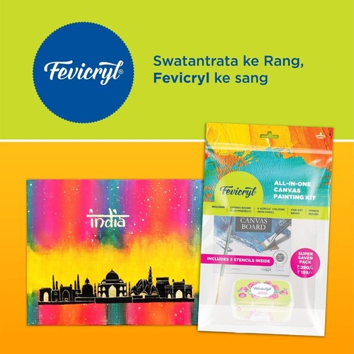 Fevicryl All in One Canvas Kit with 1 Canvas, 1 Brush, 1 Acrylic Colour Kit - Picture 6 of 7