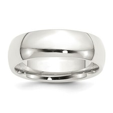 Sterling Silver 7mm Comfort Fit Size 8 Band Ring
