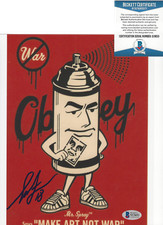 ARTIST SHEPARD FAIREY SIGNED OBEY GIANT 8X10 PHOTO PRINT  BECKETT COA BAS