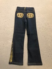 Red Marc Ecko Jeans Girl's 8 Dark Denim Embroidered Logo Pants