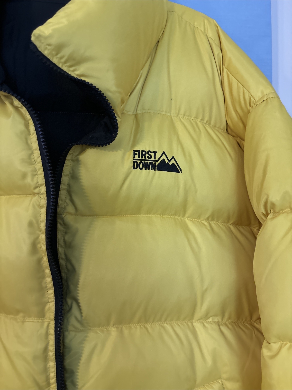 First down reversible men’s down jacket yellow/bl… - image 2