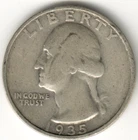 USA - 1935S - Washington ¼ $ - Silver Eagle - Rare - #12785RG