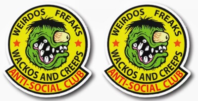 2-Pack Rat Rod & Hot Rod Stickers - Biker, Motorcycle, Tools, Guns Theme