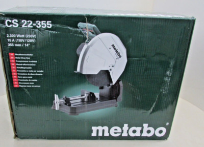 New Metabo Corded 15 Amp Chop Saw: 14'' Blade Dia, 120V, CS 22-355