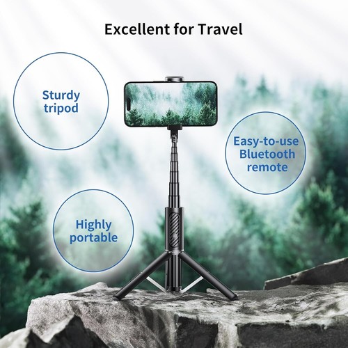 ATUMTEK Selfie Stick Tripod, Extendable 3 in 1 Aluminum Bluetooth Selfie Stick w - Picture 7 of 7