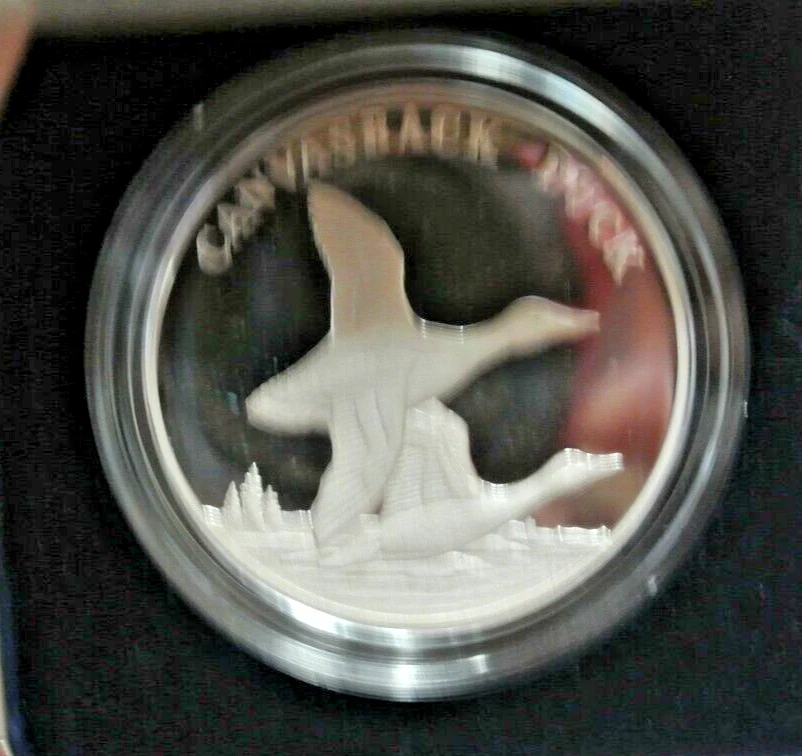 2003 Silver National Wildlife Refuge System Medal: CANVASSBACK Duck (Proof) - Image 3 of 4