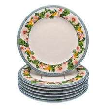 Set of 7 Mikasa Bone China FLORAL TRELLIS L6516 12" Chargers/Chop Plates Platter