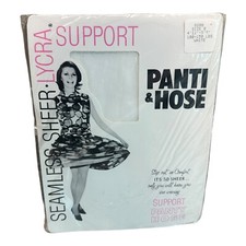Vintage Gams Hosiery all support sheer pantyhose pants  hose Size B White