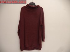 NWOT - Lush Women's Burgundy Rib Mock Neck Long Sleeve Sweater Dress, Size XL